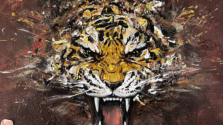 【Đập màu】Vẽ một chú hổ cùng nhau bùng nổ!