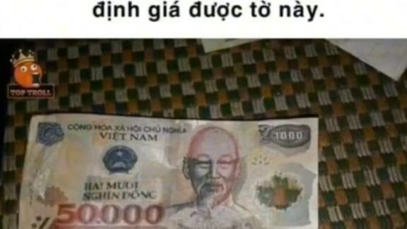 50.000 / 20.000 / 1.000 / 3 tờ dính vào thành thế này