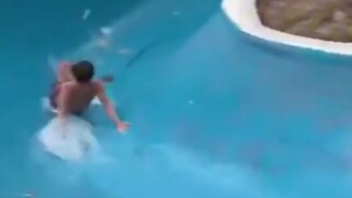 Unusual way to water ski