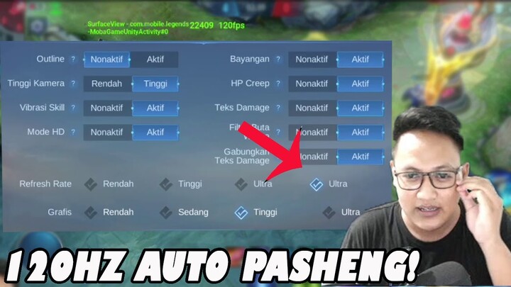 CARA UNLOCK REFRESH RATE 120hz MOBILE LEGENDS ! AUTO FASTHAND !