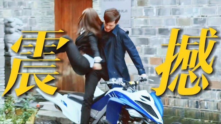 Holy crap… He carried the motorcycle with one hand and spun down the stairs, and he still didn’t eve