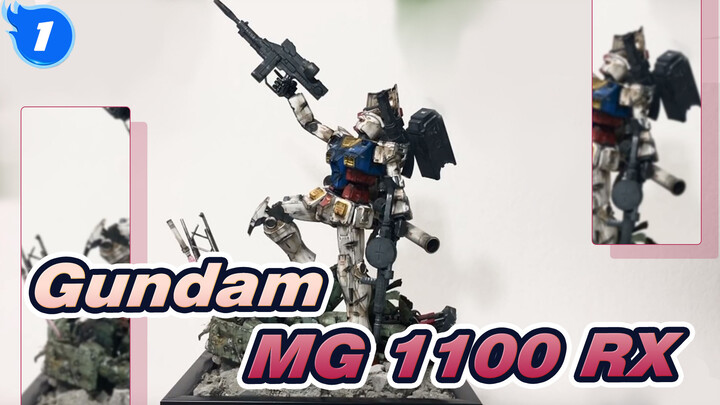 Gundam|[Scenes Production】Making a diorama with 100yen photo frames』MG 1100 RX_1