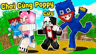 MỀU THỬ THÁCH 24 GIỜ CHƠI CÙNG BÚP BÊ POPPY TRONG MINECRAFT*1 NGÀY REDHOOD TRỐN KHỎI QUÁI VẬT POPPY