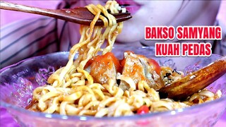 ASMR BAKSO SAMYANG KUAH PEDAS | ULUL ASMR MUKBANG INDONESIA