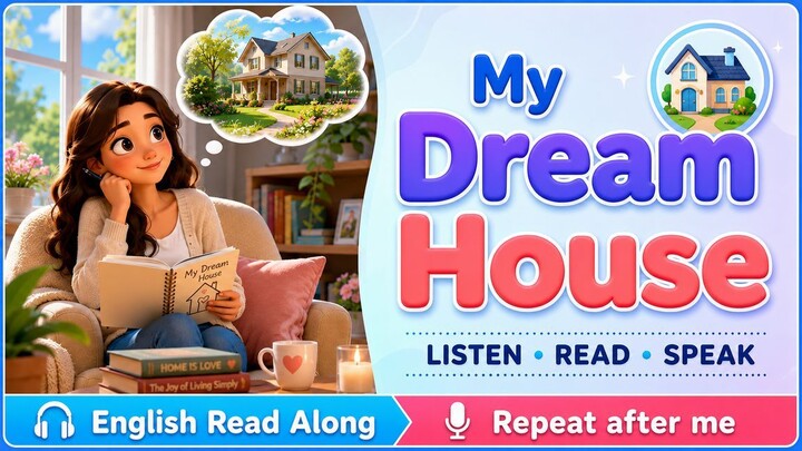 English Listening & Speaking Practice | My Dream House (A2–B1 Read Along)