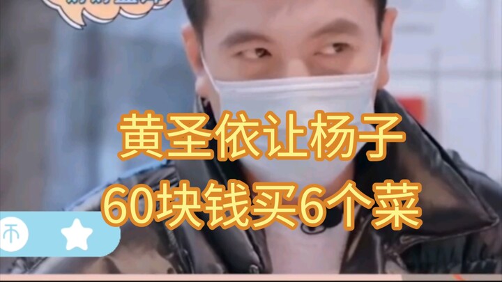 Huang Shengyi asked Yang Zi to buy six dishes with 60 yuan.
