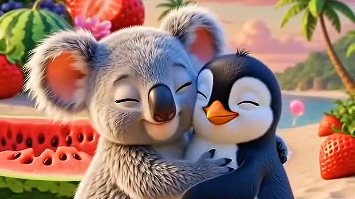 🐨 Baby Koala & Baby Penguin Fruit Boat Adventure 🍉🚤