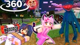 Friends saving APHMAU from HUGGY WUGGY in Minecraft 360°