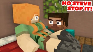 Steve Bites Alex, Biting Twins - Zombie Love Story (Minecraft Animation)