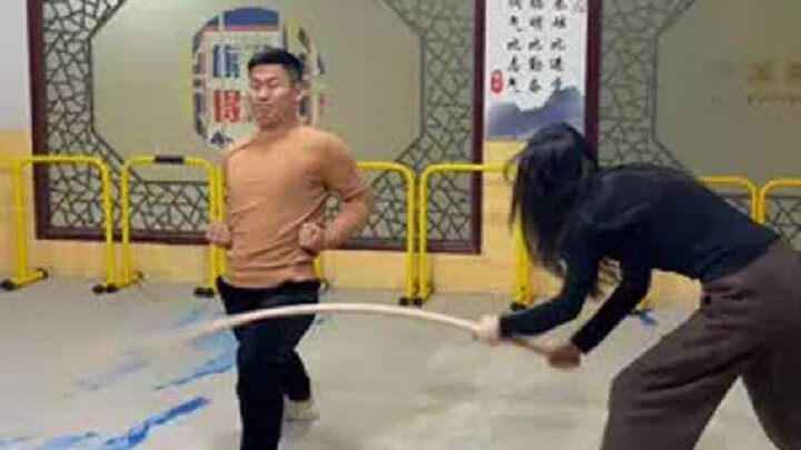 Clearly grabbed the wrong stick, yet keeps swinging anyway.