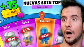+15 NUEVAS SKIN ABRIENDO TODO el STUMBLE PASS ¡RULETAS STUMBLE GUYS!