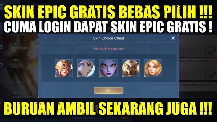 EVENT SKIN EPIC GRATIS BEBAS PILIH! CUMA LOGIN DAPAT SKIN EPIC GRATIS DI EVENT MOONTON TERBARU