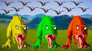 T-REX COLOR PACK vs GIGANOTOSAURUS vs SPINOSAURUS vs ALBERTOSAURUS - Jurassic World Evolution