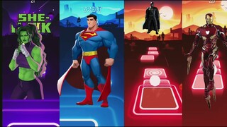 she Hulk vs Superman vs Batman vs Iran|| #tiles hop EDM rush game