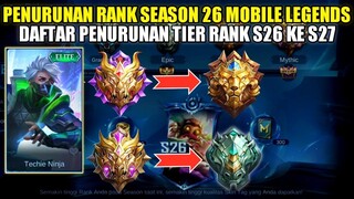 RESET SEASON 26!! DAFTAR PENURUNAN TIER RANK SEASON 26 KE SEASON 27 - Mobile Legends