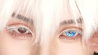 There is no such glowing beauty contact lens as in photoshop.