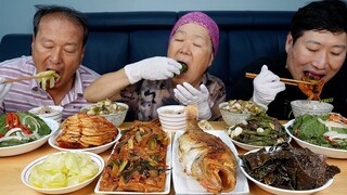 직접 담근 콩잎과 두부조림, 열기구이, 박나물 등 한가득 집밥 한상! (Korean side dishes) 요리&먹방!! - Mukbang eating show