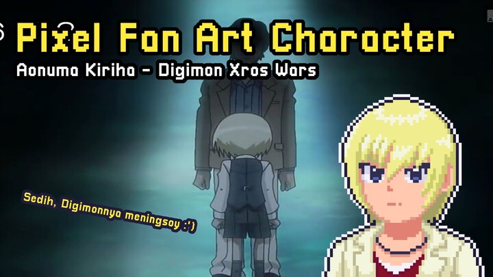 Pixel Anime Karakter | Aonuma Kiriha - Digimon Xros Wars | Timelapse