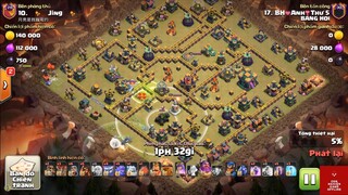 BASE HALL 14 THỦ 15 LƯỢT CHƯA NÁT TRONG TRẬN WAR ELITE 50 vs 50 - COC - Trận 3 #game