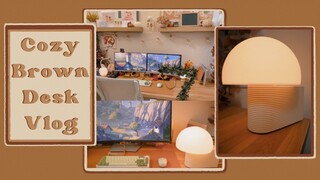 Cozy Earth-Toned Desk Vlog! w/Gantri