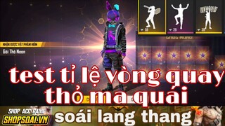 Free fire| test tỉ lệ vòng quay thỏ ma quái - có nên mở hộp hành động vung chảo acc fan không