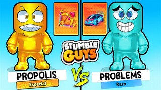 Batalha de Skins do Propolis vs Problems no Stumble Guys