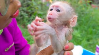 Most Emotional Boy!! Tiny adorable Luca moaning & talkative with Mom after milked