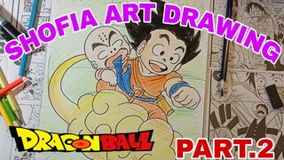 drawing dragonball goku dan krilin part.2