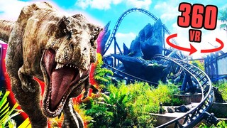 360° Jurassic Roller Coaster | Dinosaur ride VR Experience!