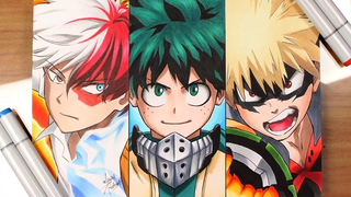 DESENHANDO TODOROKI | MIDORIYA | BAKUGOU - Anime Drawing