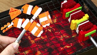 เลโก้บาร์บีคิว เลโกย่างเสียบไม้ - Stop Motion Cooking & Lego ASMR