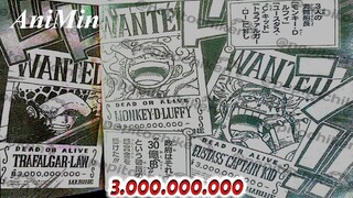 BOUNTY LUFFY, LAW DAN KID SAMA SAMA 3 MILIAR BERRY | SPOILER ONE PIECE 1053