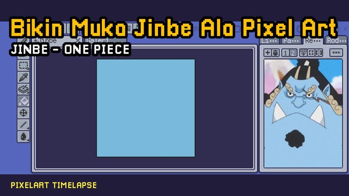 Ngegambar Muka Jinbe Ala Pixel Art | Jinbe - One Piece | Pixel Art Timelapse