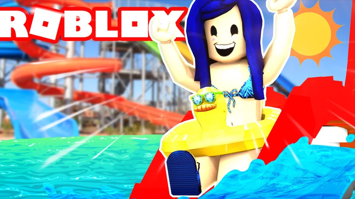 ฉันใช้เวลา 24 ชั่วโมงในสวนน้ำ ROBLOX! (Roblox โรลเพลย์)