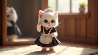 🐾 Dress-Up Time: Kitten's Maid Outfit Adventure 🐾💖 | #cat #kitten #vlog #cute