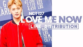 NCT 127- LOVE ME NOW Line Distribution ( Color Coded )