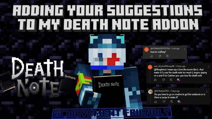 Adding some of your suggestions to my deathnote addon