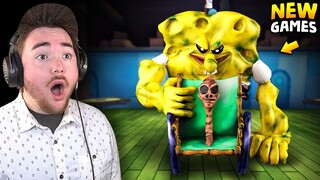 PLAYING *NEW* SPONGEBOB HORROR GAMES… (amazing games)