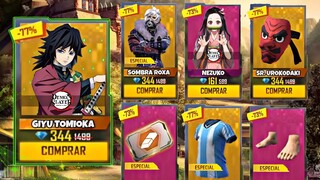 URGENTE!! PEGUE O SOMBRA ROXA? 2° MELHOR LOJA, CAMISAS DE TIME, DEMON SLAYER FF, NOVIDADES FREE FIRE