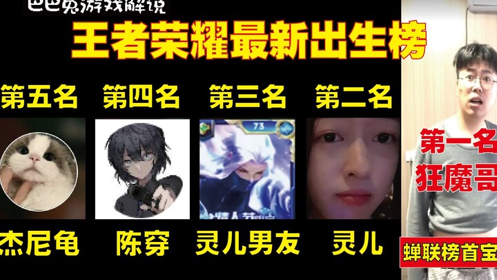 【最新出生榜】灵儿事件全员上榜！狂魔哥有惊无险，继续登顶榜首！