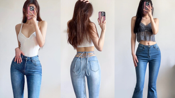 Koleksi celana jeans seksi｜Modelnya sempurna—para pemilik tubuh pir dan jam pasir wajib beli! Membua