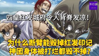 为什么断臂能毁掉红发的印记却毁不掉神团成员的印记？四皇红发的城府令人背脊发凉！#1981