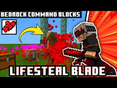 LifeSteal blade in Minecraft Bedrock | Command Blocks Tutorial | No Mods