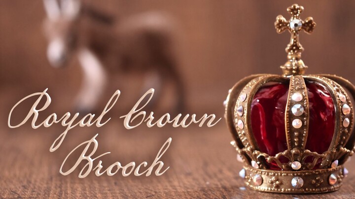 [Resin x Clay] Handmade DIY Retro Classic Crown Brooch [NelcoNeco Craft Workshop]