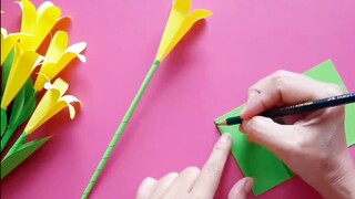 [Handmade origami] Beautiful little yellow flowers, find a beautiful vase and put it in, and you wil