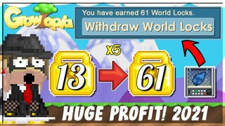 HUGE PROFIT METHOD IN 2021! 🤑 13 TO 61 WLS? [5X YOUR WLS 🔥] | Growtopia How to get rich 2021