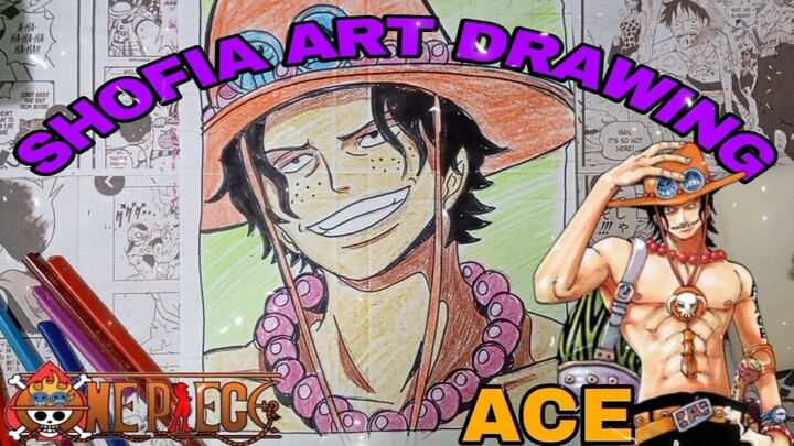 drawing ace dari anime one piece