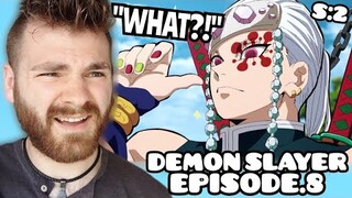 FLAMBOYANT HASHIRA IS HERE!!! | DEMON SLAYER - EPISODE 8 | SEASON 2 | New Anime Fan! | REACTION