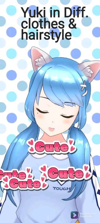 Yuki in different clothes and hairstyles