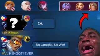 NO LANCELOT NO WIN! ENEMY TEAM BAN MY LANCELOT SO I PICK THIS HERO AND GET MY REVENGE! 😡